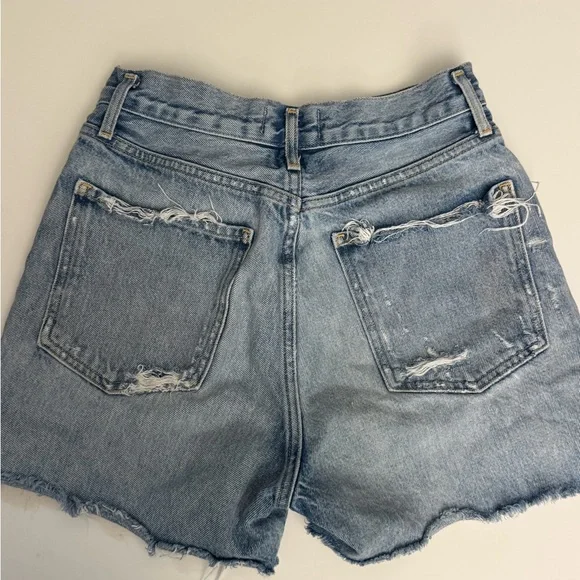 Agolde Dee High Rise Light Blue Distressed Jean Shorts Size 26 - Picture 7 of 7